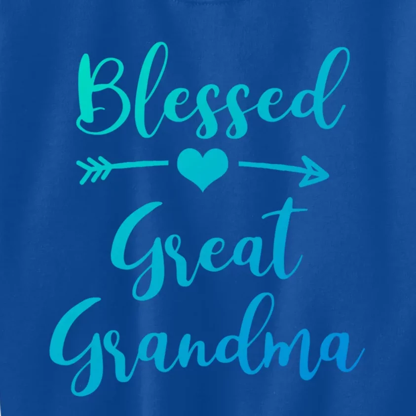 Blessed Great Grandma Heart And Arrow Great Grandma Funny Gift Kids Sweatshirt