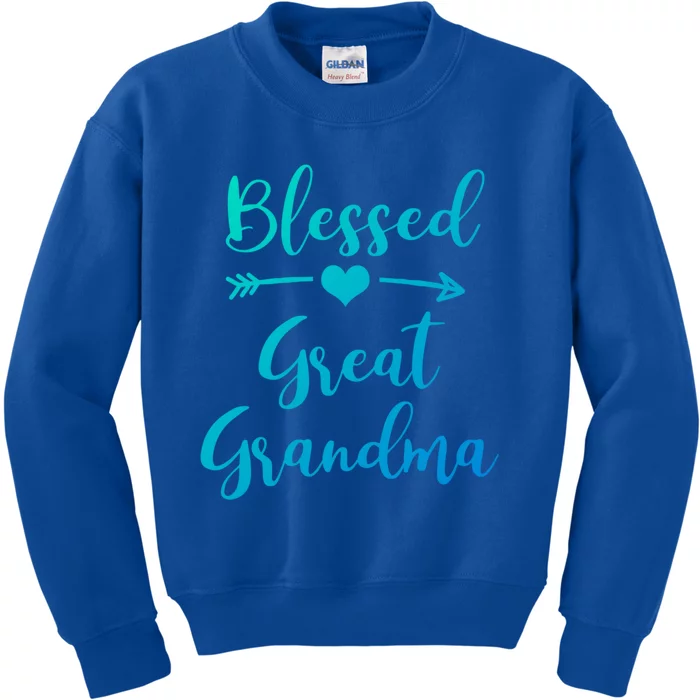 Blessed Great Grandma Heart And Arrow Great Grandma Funny Gift Kids Sweatshirt