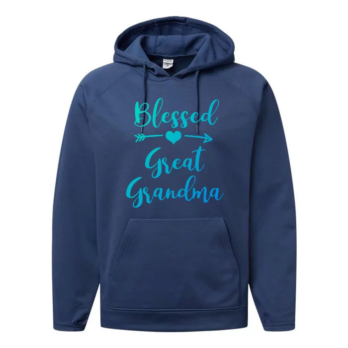 Blessed Great Grandma Heart And Arrow Great Grandma Funny Gift Performance Fleece Hoodie