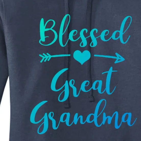 Blessed Great Grandma Heart And Arrow Great Grandma Funny Gift Women's Pullover Hoodie