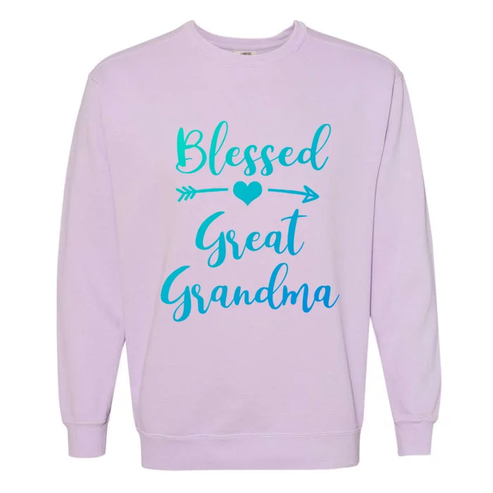 Blessed Great Grandma Heart And Arrow Great Grandma Funny Gift Garment-Dyed Sweatshirt