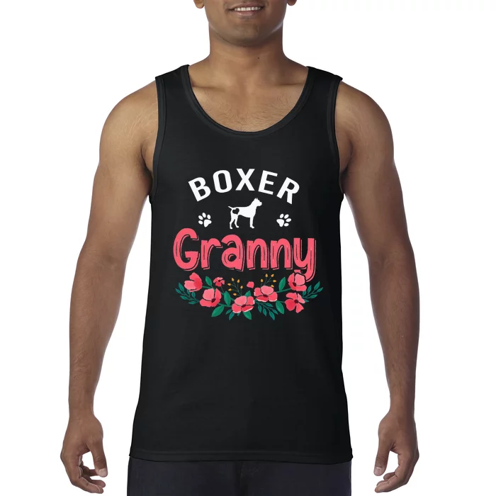 Boxer Granny Gifts Wo Cute Dog Lover Owner Christmas Mom Tank Top