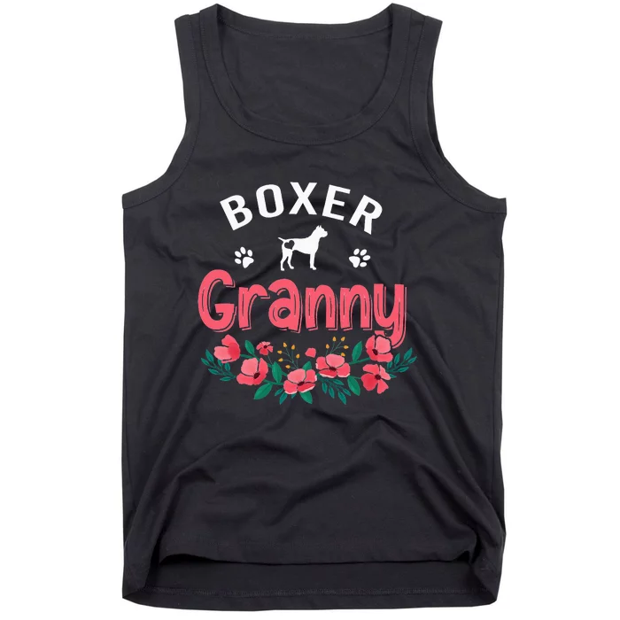 Boxer Granny Gifts Wo Cute Dog Lover Owner Christmas Mom Tank Top