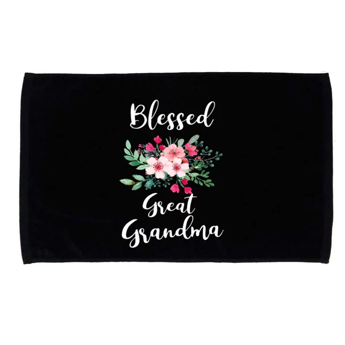 Blessed Great Grandma Flower Bouquet Gift For Grandma Gift Microfiber Hand Towel