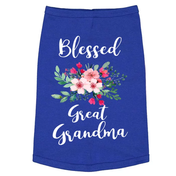 Blessed Great Grandma Flower Bouquet Gift For Grandma Gift Doggie Tank