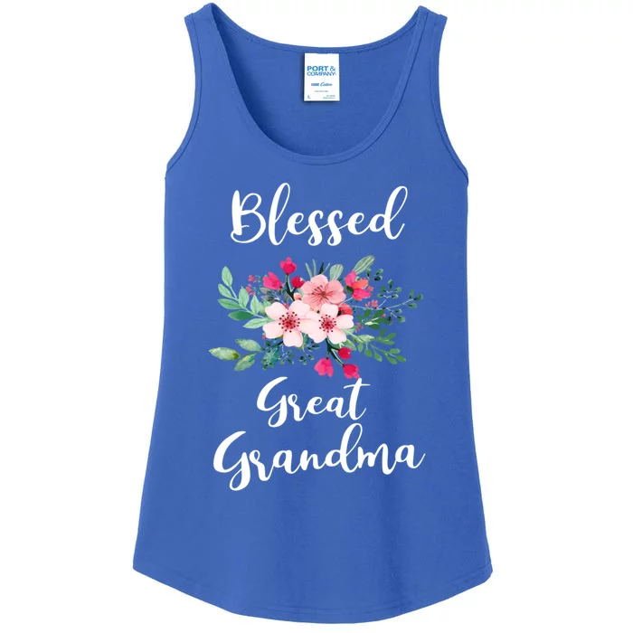 Blessed Great Grandma Flower Bouquet Gift For Grandma Gift Ladies Essential Tank