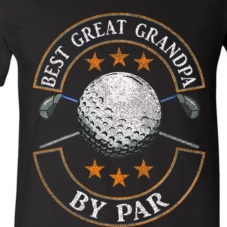 Best Great Grandpa By Par Golf Lover Sports Fathers Day Gift V-Neck T-Shirt