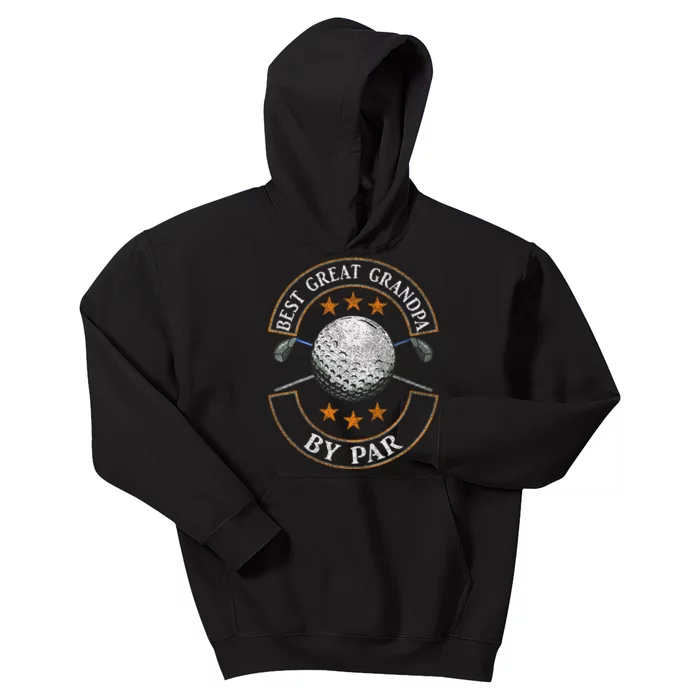 Best Great Grandpa By Par Golf Lover Sports Fathers Day Gift Kids Hoodie