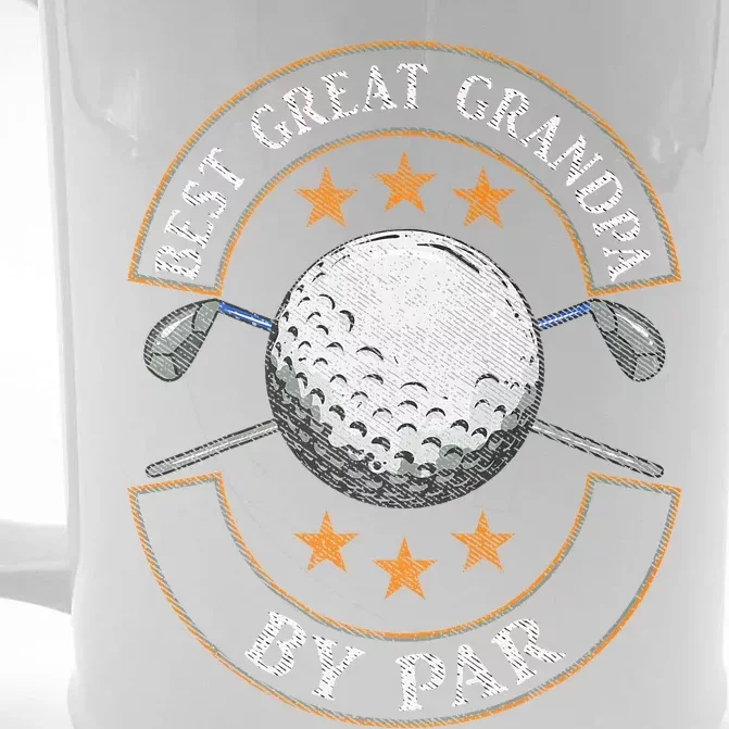 Best Great Grandpa By Par Golf Lover Sports Fathers Day Gift Front & Back Beer Stein