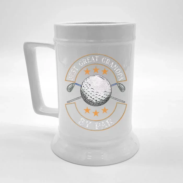 Best Great Grandpa By Par Golf Lover Sports Fathers Day Gift Front & Back Beer Stein