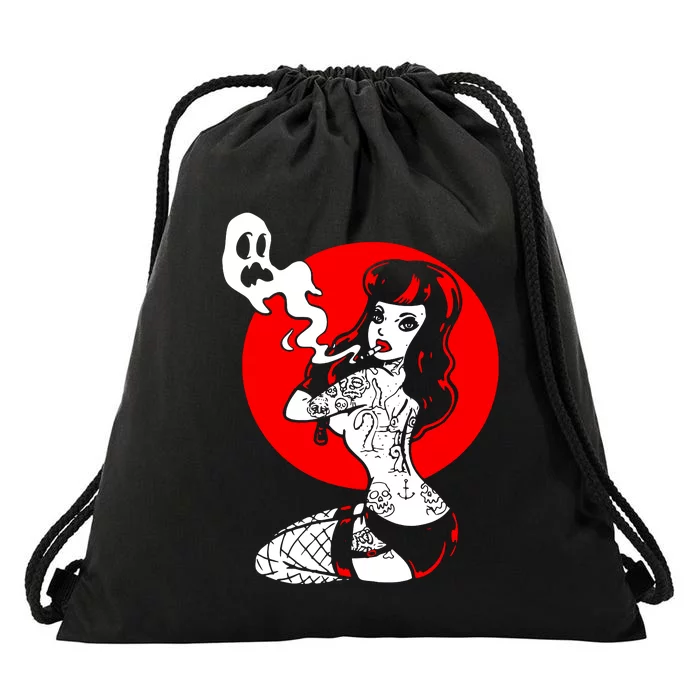 Burlesque Goth Girl Drawstring Bag