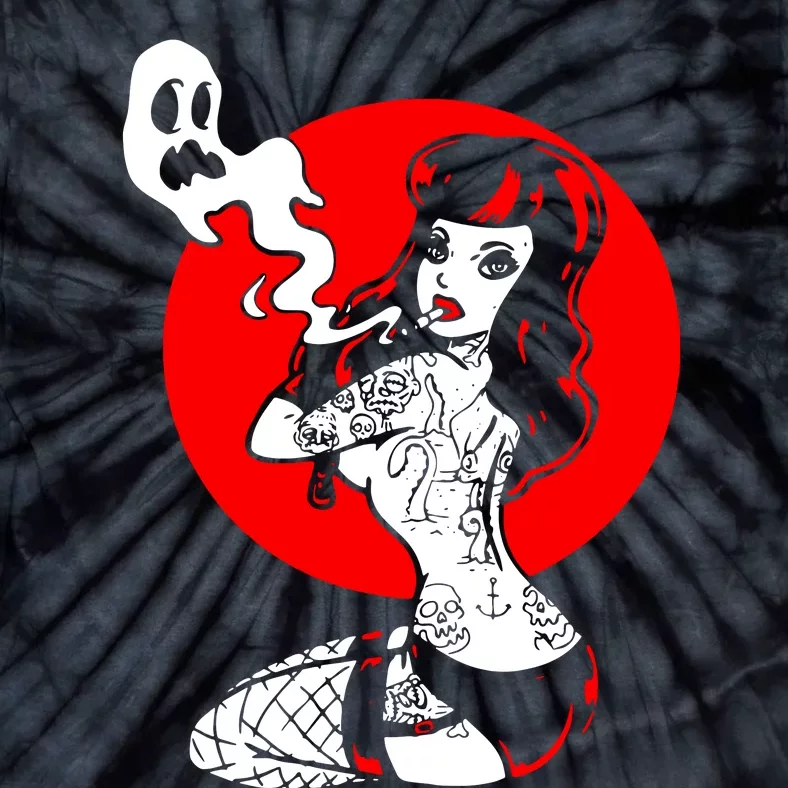 Burlesque Goth Girl Tie-Dye T-Shirt