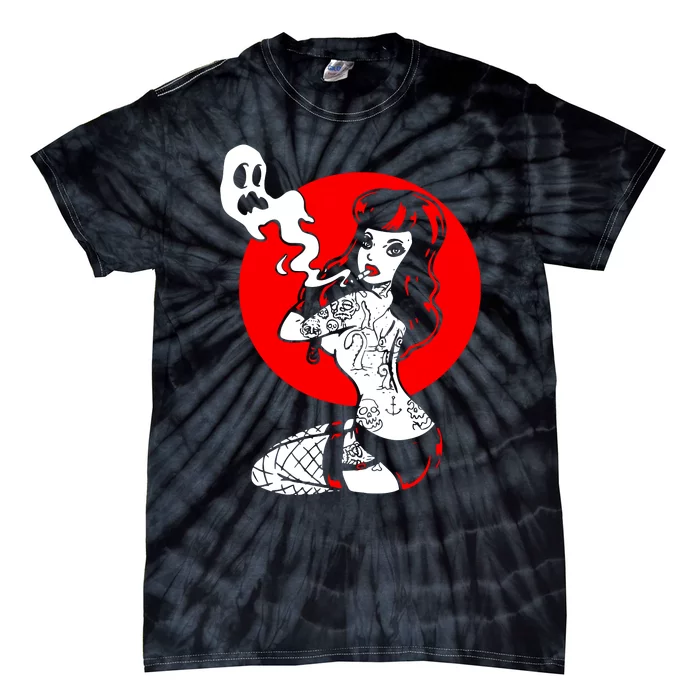 Burlesque Goth Girl Tie-Dye T-Shirt