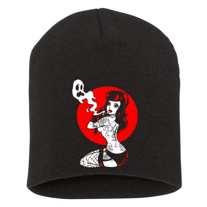 Burlesque Goth Girl Short Acrylic Beanie