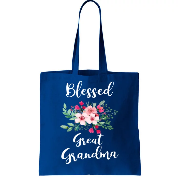 Blessed Great Grandma Flower Bouquet Gift For Grandma Gift Tote Bag