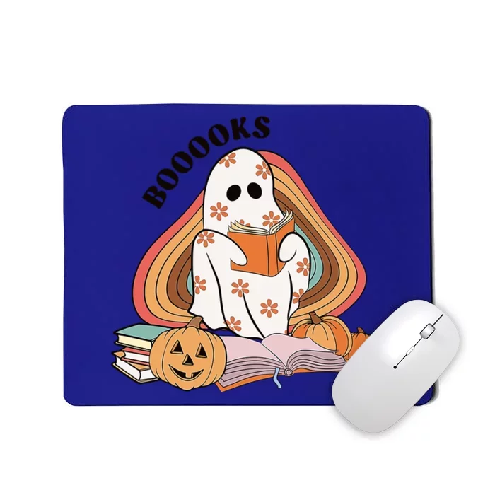 Booooks Groovy Ghost Reading Book Teacher Halloween Gift Mousepad