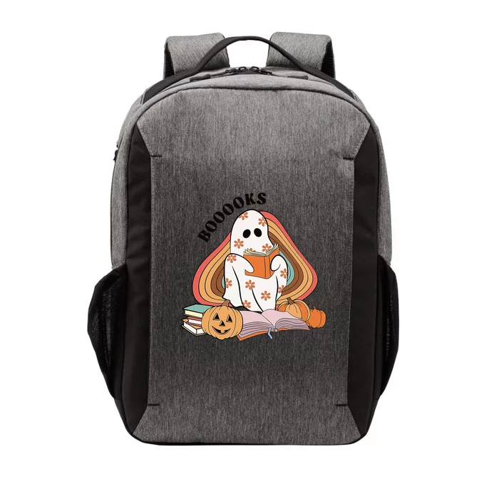 Booooks Groovy Ghost Reading Book Teacher Halloween Gift Vector Backpack