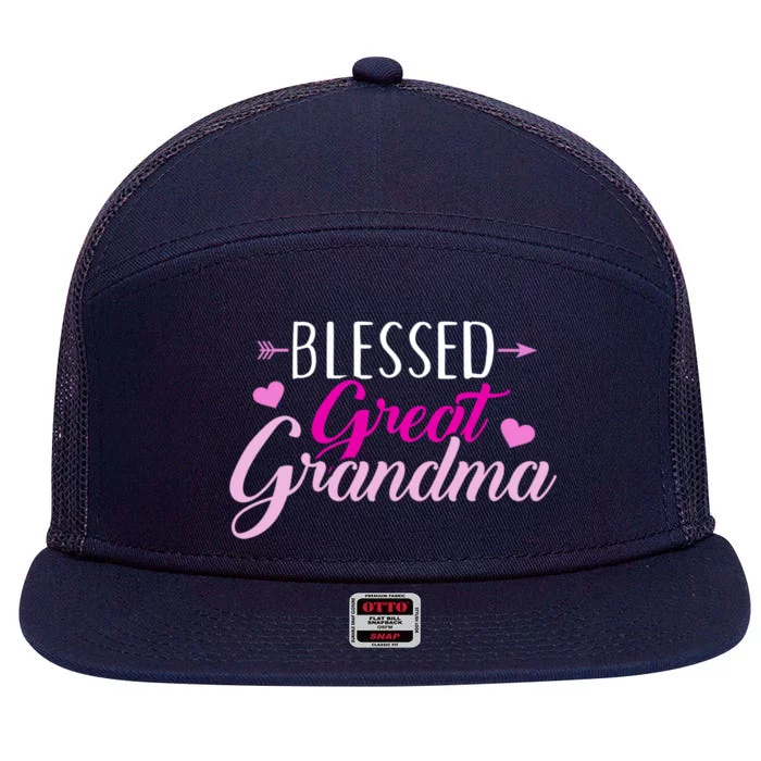 Blessed Great Grandma Gift 7 Panel Mesh Trucker Snapback Hat