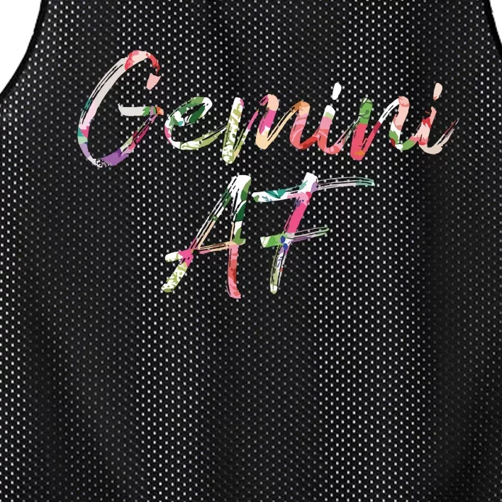 Birthday Gifts Gemini AF Floral Mesh Reversible Basketball Jersey Tank