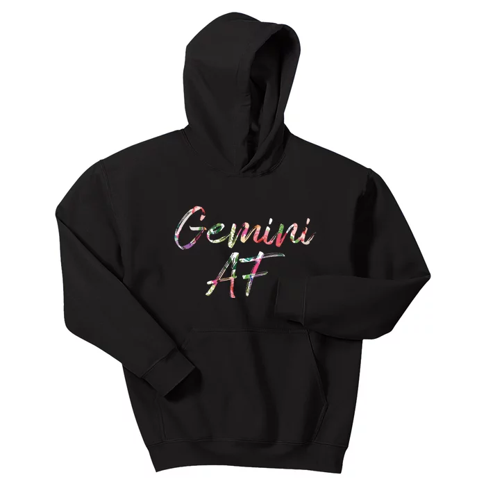 Birthday Gifts Gemini AF Floral Kids Hoodie