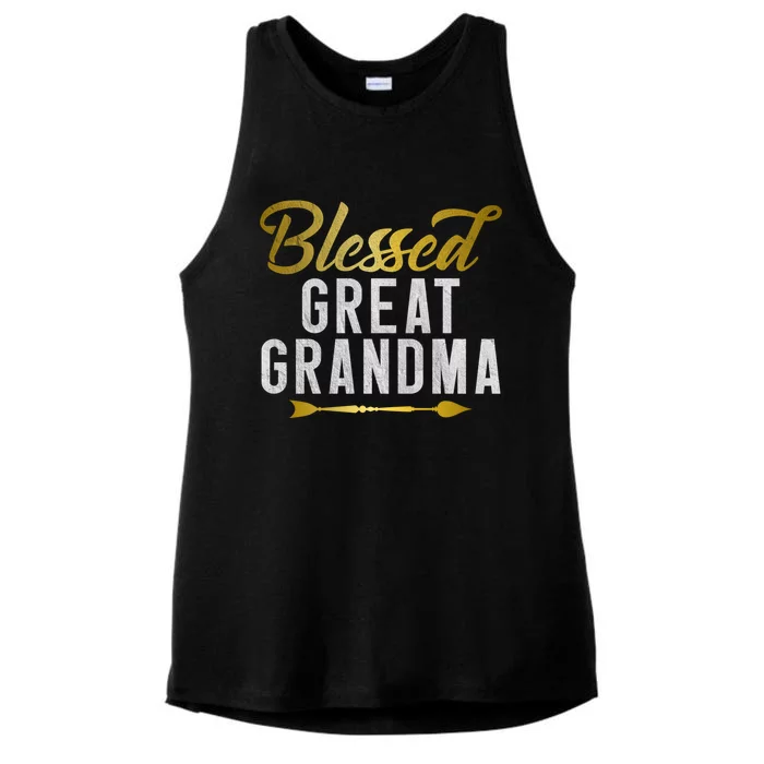 Blessed Great Grandma Meaningful Gift Ladies Tri-Blend Wicking Tank