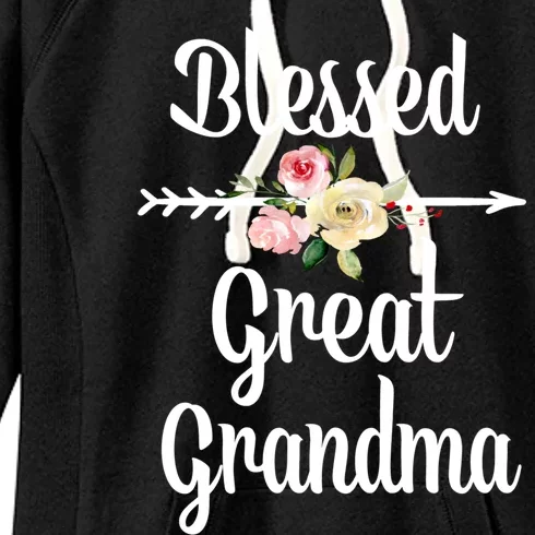 Blessed Great Grandma Flower Arrow Great Gift Great Grandma Cool Gift Women's Fleece Hoodie