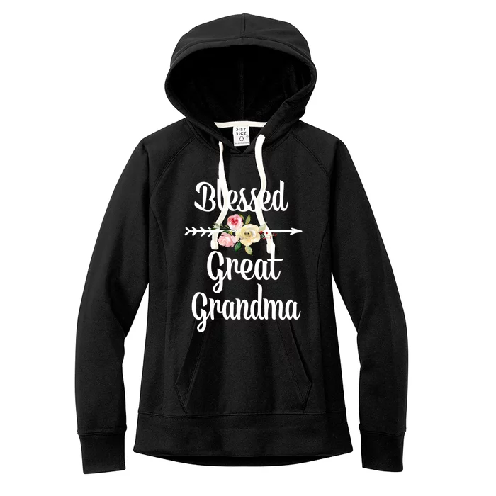 Blessed Great Grandma Flower Arrow Great Gift Great Grandma Cool Gift Women's Fleece Hoodie