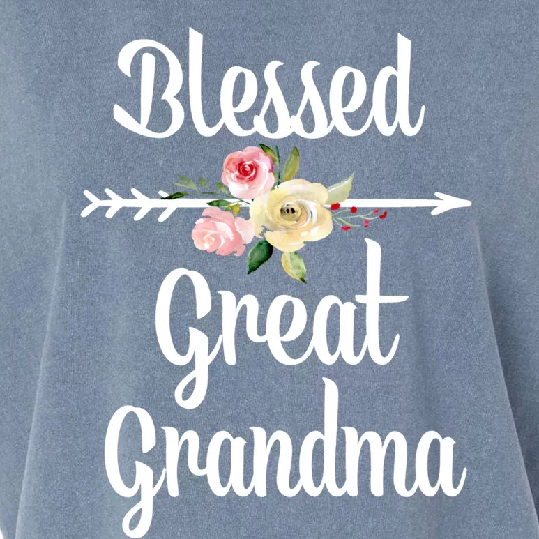 Blessed Great Grandma Flower Arrow Great Gift Great Grandma Cool Gift Garment-Dyed Women's Muscle Tee