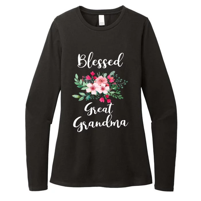 Blessed Great Grandma Flower Bouquet Gift For Grandma Gift Womens CVC Long Sleeve Shirt