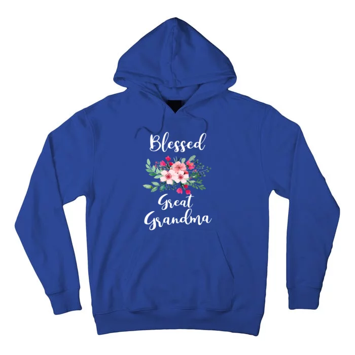 Blessed Great Grandma Flower Bouquet Gift For Grandma Gift Tall Hoodie