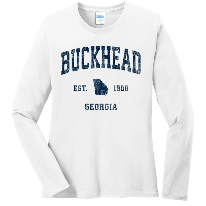 Buckhead Georgia Ga Vintage Athletic Ladies Long Sleeve Shirt