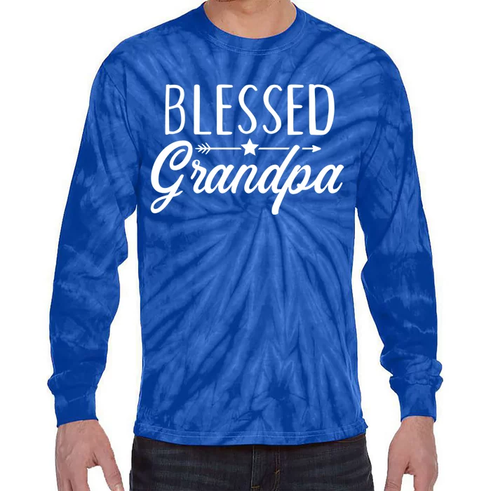 Blessed Grandpa Gift Tie-Dye Long Sleeve Shirt