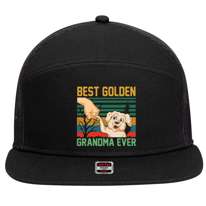 Best Golden Grandma Ever 7 Panel Mesh Trucker Snapback Hat