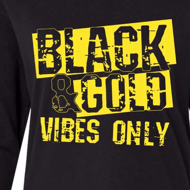 Black Gold Game Day Group Womens Cotton Relaxed Long Sleeve T-Shirt