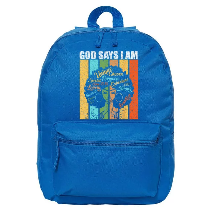 Black Girl God Says I Am Black Melanin Juneteenth 16 in Basic Backpack