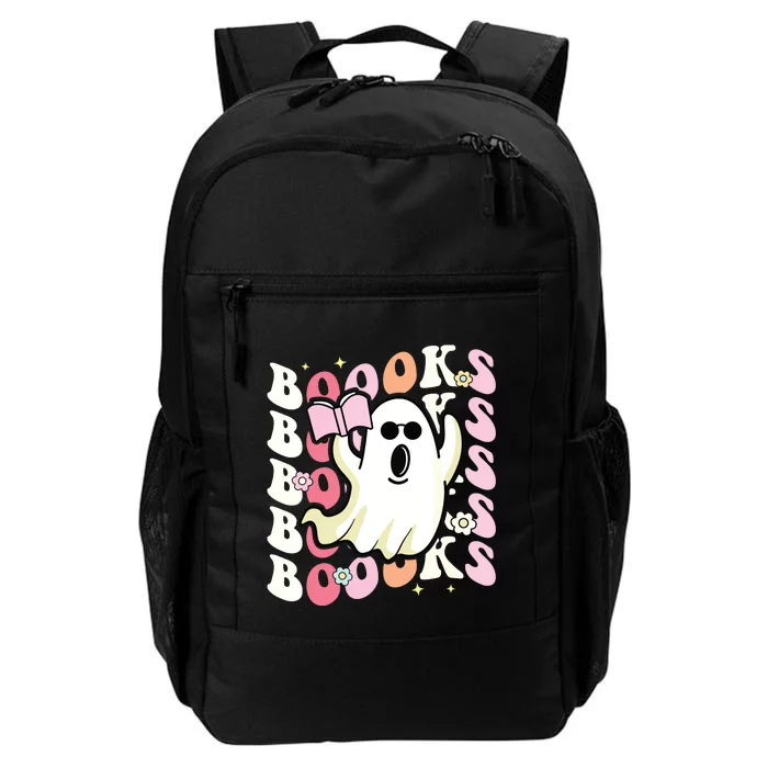 Boooks Ghost Groovy Book Reading Halloween Teacher Daily Commute Backpack