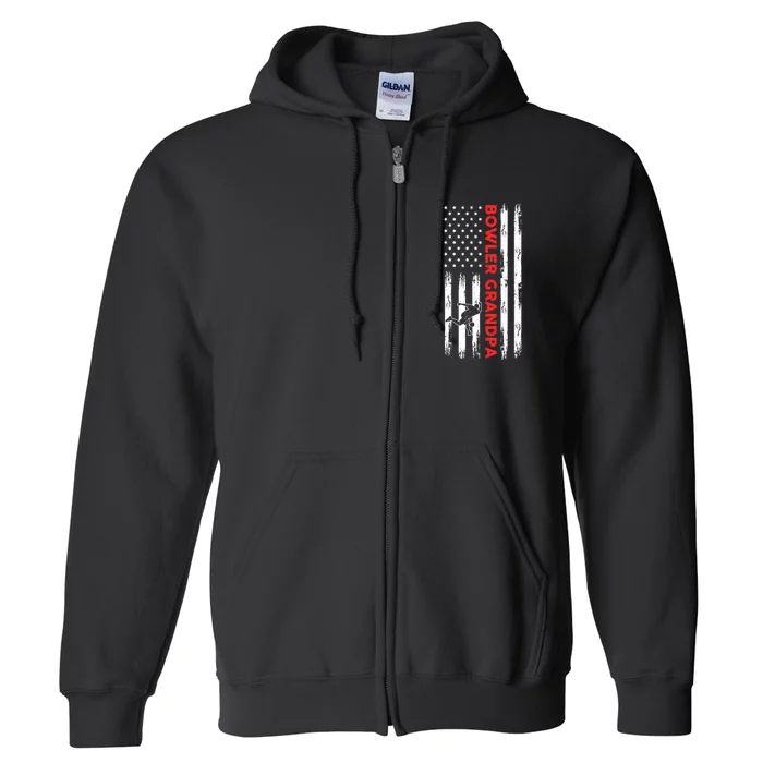 Bowling Grandpa Gift Full Zip Hoodie