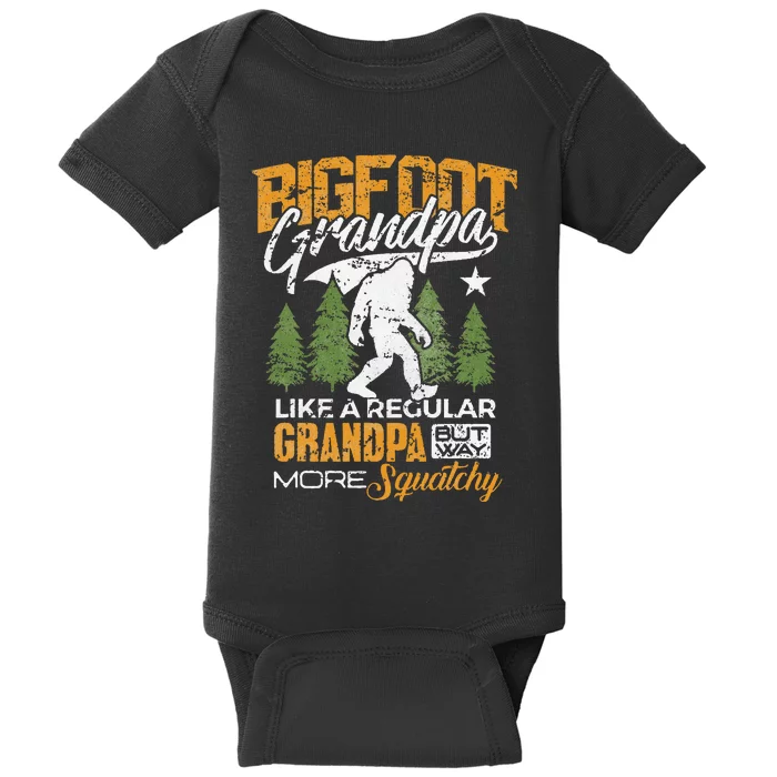 Bigfoot Grandpa Grandfather Sasquatch Yeti Camping Baby Bodysuit