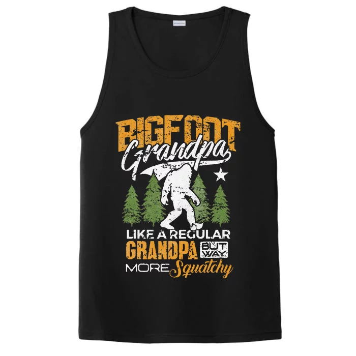 Bigfoot Grandpa Grandfather Sasquatch Yeti Camping Performance Tank