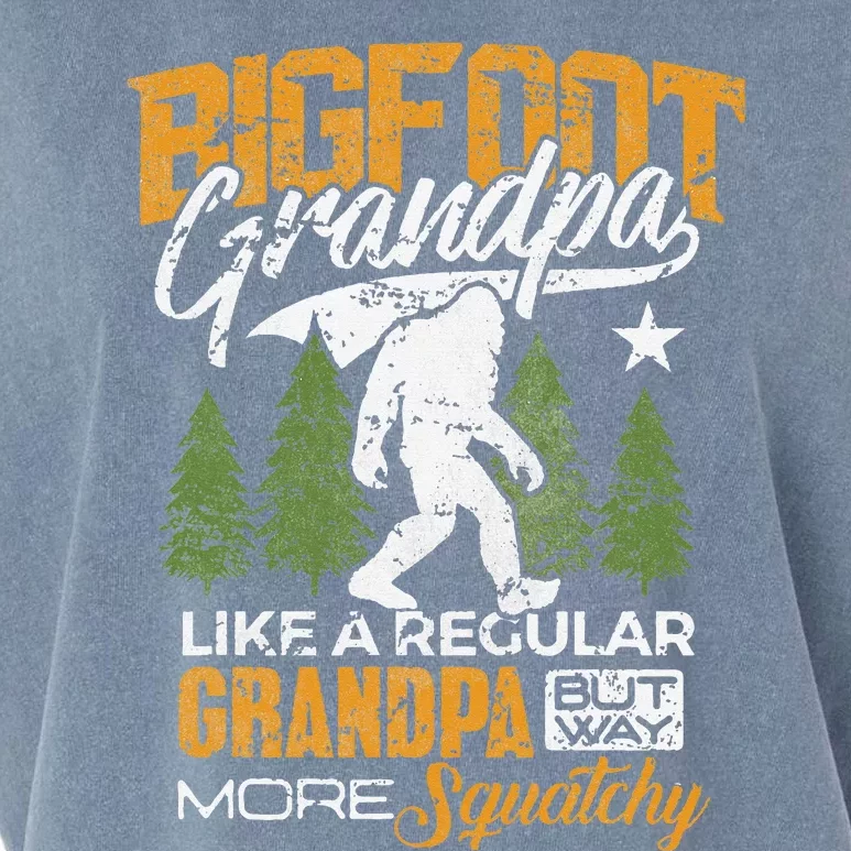 Bigfoot Grandpa Grandfather Sasquatch Yeti Camping Garment-Dyed Women's Muscle Tee