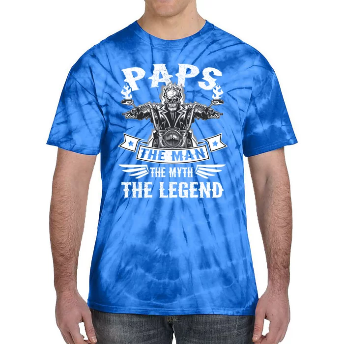 Biker Grandpa Great Gift Paps The Myth The Legend Motorcycle Meaningful Gift Tie-Dye T-Shirt