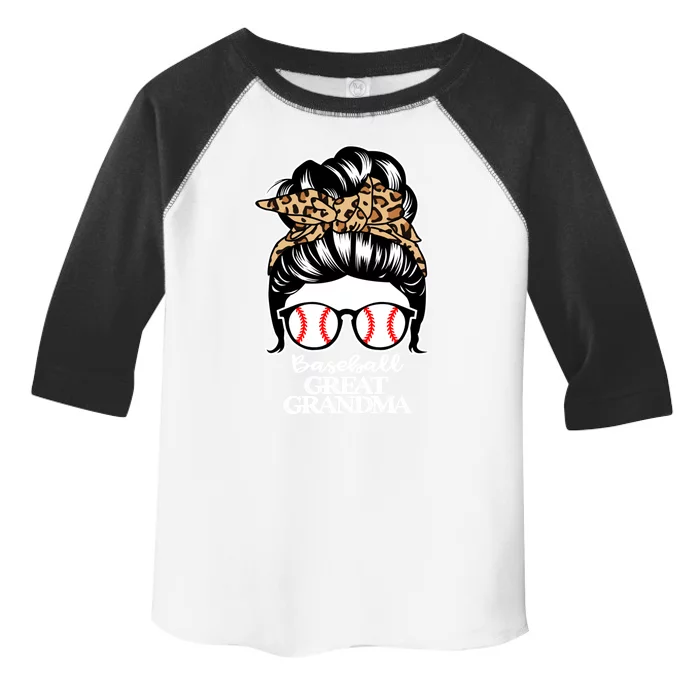 Baseball Great Grandma Messy Bun Hair Funny Baseball Grandma Gift Toddler Fine Jersey T-Shirt