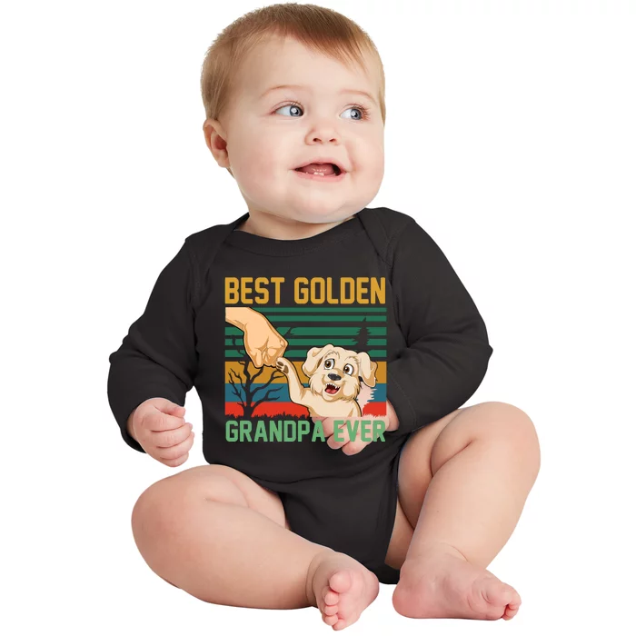 Best Golden Grandpa Ever Baby Long Sleeve Bodysuit