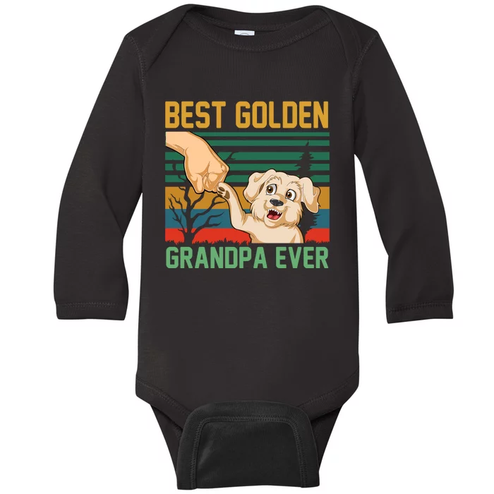 Best Golden Grandpa Ever Baby Long Sleeve Bodysuit