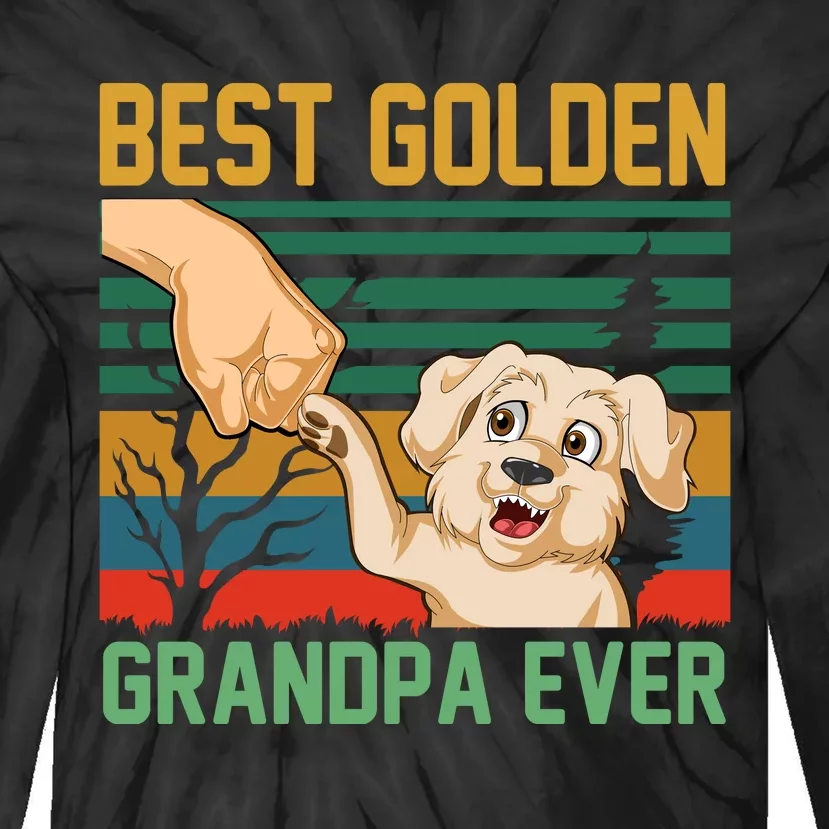 Best Golden Grandpa Ever Tie-Dye Long Sleeve Shirt