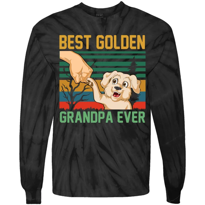 Best Golden Grandpa Ever Tie-Dye Long Sleeve Shirt