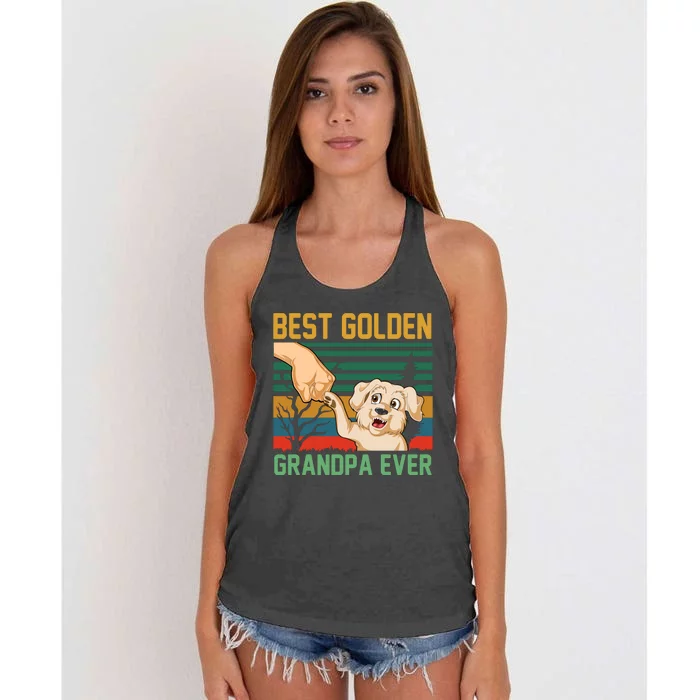 Best Golden Grandpa Ever Women's Knotted Racerback Tank