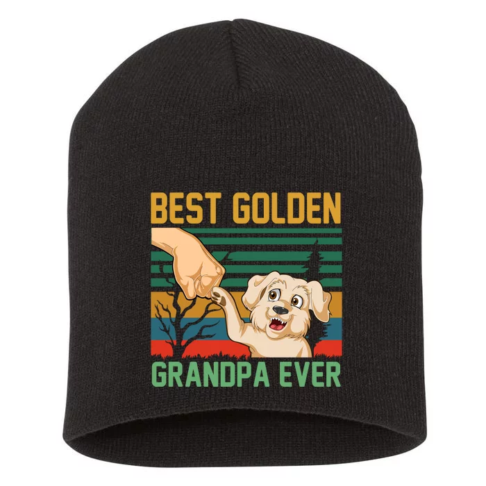 Best Golden Grandpa Ever Short Acrylic Beanie