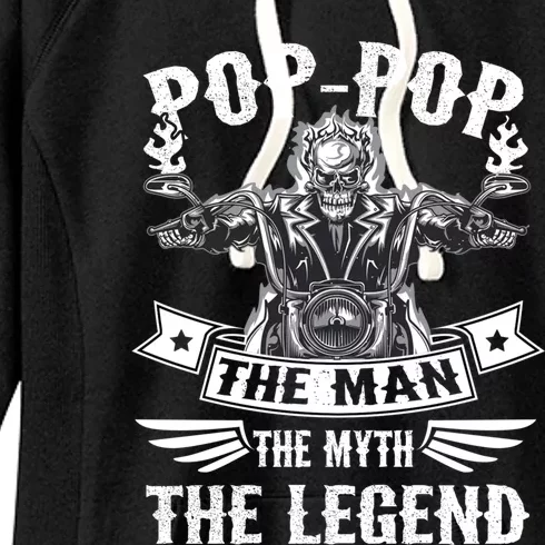 Biker Grandpa Gift Popgiftpop The Myth The Legend Motorcycle Gift Women's Fleece Hoodie