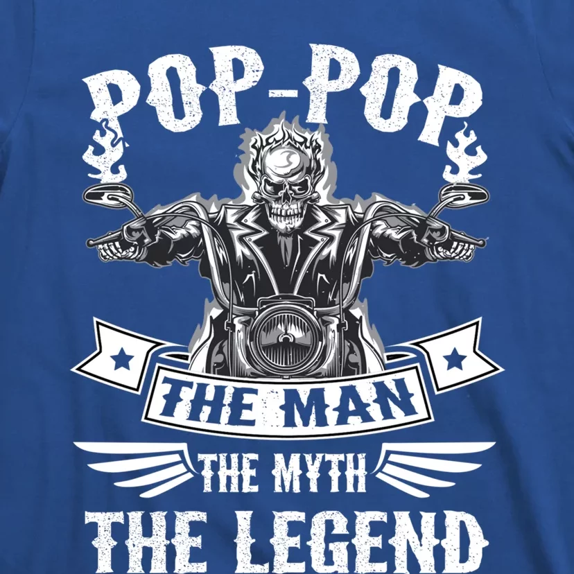 Biker Grandpa Gift Popgiftpop The Myth The Legend Motorcycle Gift T-Shirt